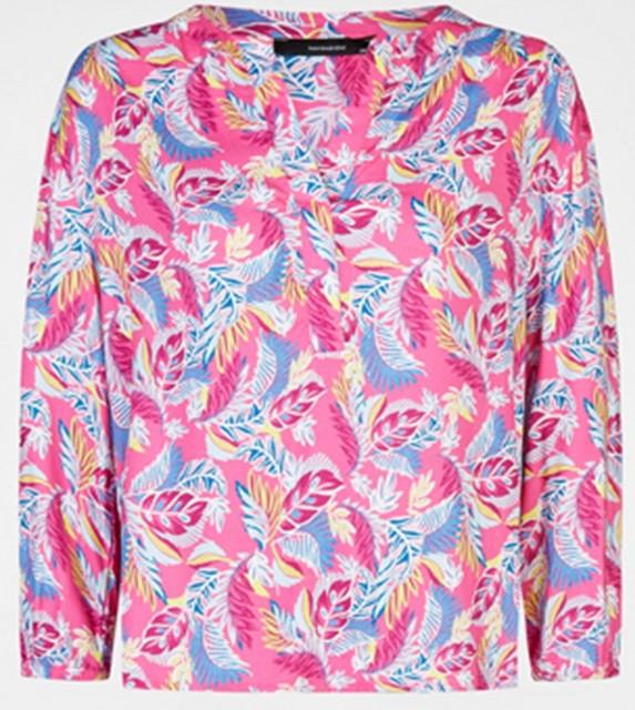 Damen Tunika 3/4 Arm gemustert pink
